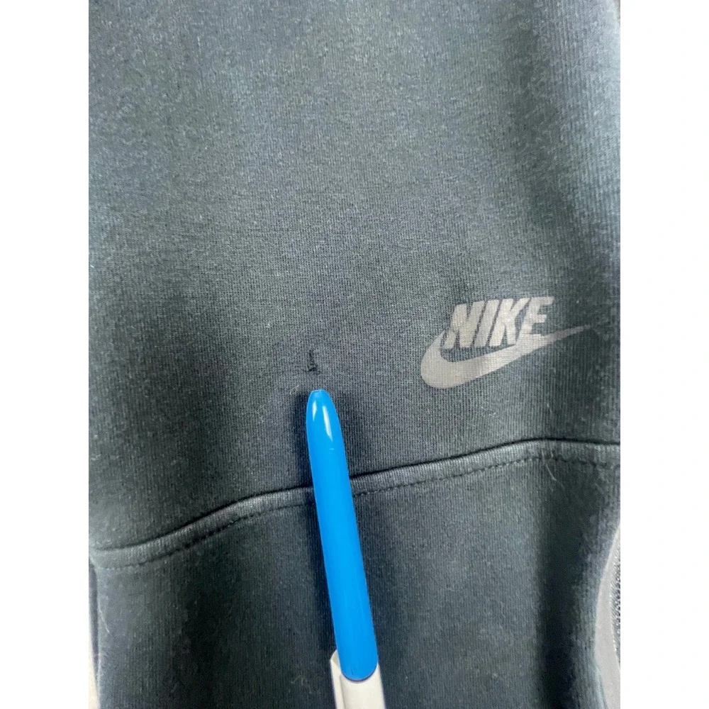 Nike Tech Fleece Joggers Mens Black Tapered Sweatpants Side Zip Pocket Pinhole